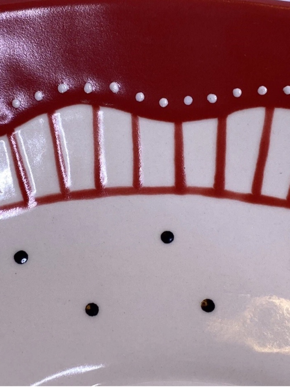 Mary Engelbreit Round Cherry Red White Extra Large Serving Bowl 2002 Michel 12” - Picture 3 of 7